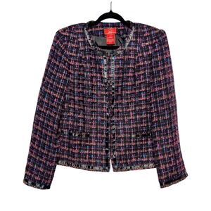 Oscar de la Renta Old Money Prep Tweed Jacket Women Sz 10 Fashion Legacy Classic